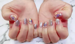 ロング カラー ネイル Q Free nailsのネイルデザイン