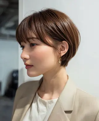 ショート Spin hair ツジモトチハルのヘアスタイル