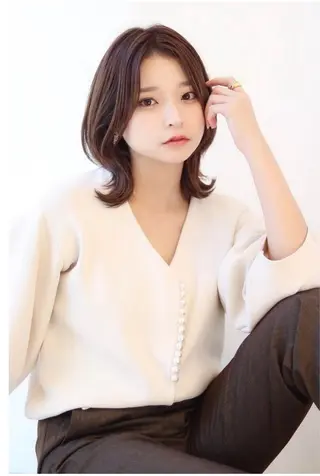 ミディアム 尾前 了守のヘアスタイル