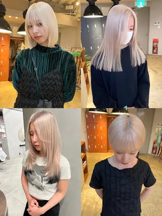 ミディアム カラー ミルクティーベージュ outaのヘアスタイル