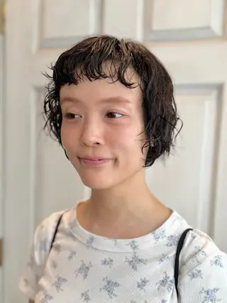 ショート パーマ ヘアメイク美容師 🦋サカモトレナ🦋のヘアスタイル