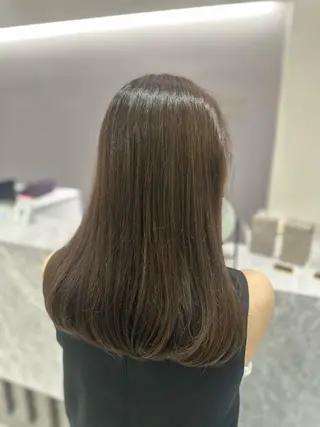 セミロング カラー 韓国レイヤー✨ yasuko銀座のヘアスタイル