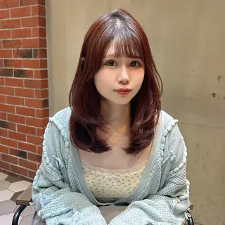 ロング カラー ninaアイドル前髪 ×透明感🎀のヘアスタイル