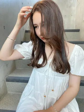 セミロング カラー うる艶ヘア♡韓国好き 透明感　shotaのヘアスタイル