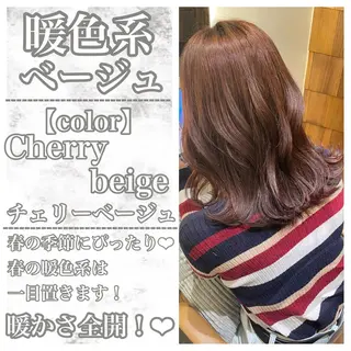 ミディアム カラー 銀座／柔らかベージュ ／骨格診断／三井遥叶のヘアスタイル