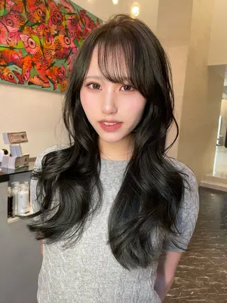 ロング 韓国✖️網紅🖤 パーマYURIYAのヘアスタイル