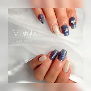ミディアム ネイル 下妻ネイルサロン/ 持ちの良いネイルのネイルデザイン