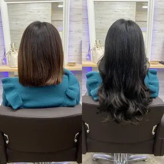 ロング カラー ヘアアレンジ アイブロウ LAVENDIA 初音のヘアスタイル
