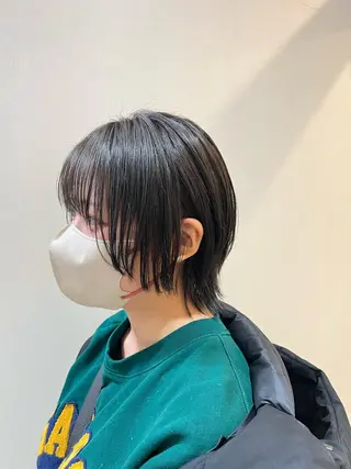 ショート ハッシュ・ウルフ🐺 小顔レイヤー松山直史のヘアスタイル
