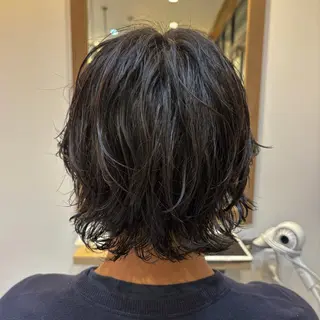 ミディアム パーマ メンズ 平井 颯斗のヘアスタイル