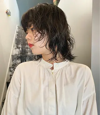 ミディアム パーマ レイヤー/パーマ /ウルフ/nabeのヘアスタイル