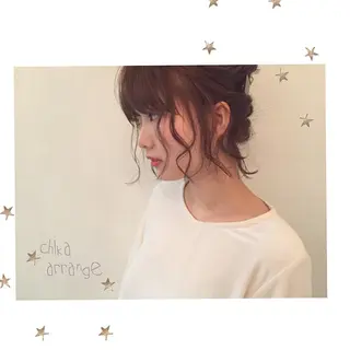 ミディアム ヘアアレンジ 市川 千夏のヘアスタイル