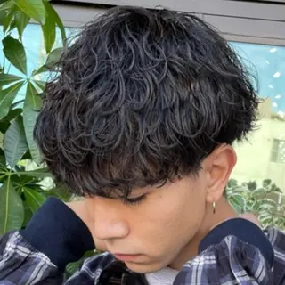 ミディアム パーマ ヘアアレンジ メンズ fifth 石川 凪のヘアスタイル