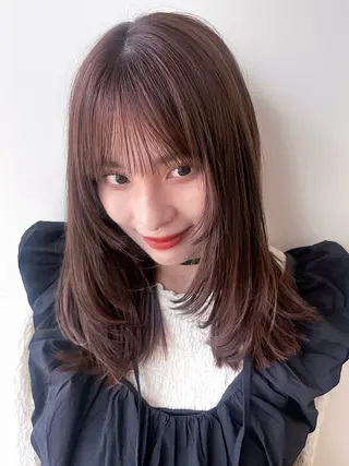 ミディアム 似合わせ/ベージュ /レイヤー/りほ🤍のヘアスタイル