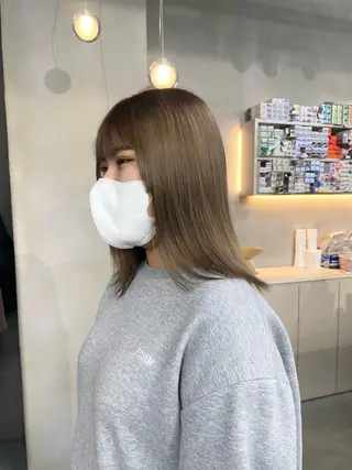 ミディアム カラー 前橋 姫奈のヘアスタイル