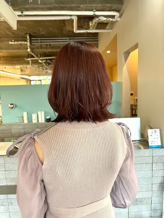 ミディアム 髪質改善×美髪矯正 艶髪カラー　阪口のヘアスタイル