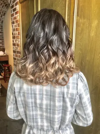 ミディアム カラー パーマ ヘアアレンジ 野田 修平のヘアスタイル