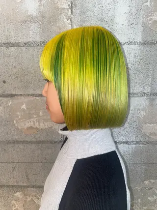 ミディアム カラー デザインカラー★★★ Haco+shihoのヘアスタイル