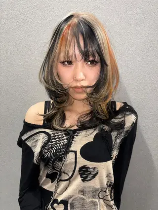 カラー ミディアム ハイトーン😺艶 ✨ブリーチ✨透明感のヘアスタイル