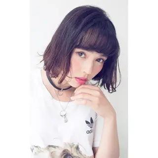 ミディアム カラー パーマ 内藤 達也のヘアスタイル