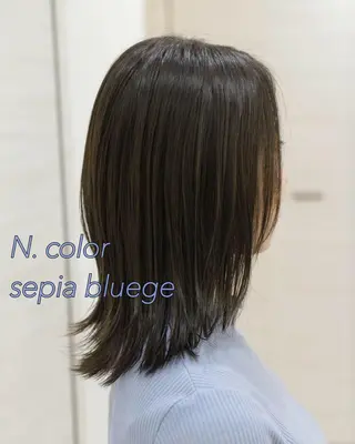 セミロング カラー 斉藤 貴也のヘアスタイル