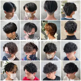 ショート カラー パーマ メンズ 波巻きスパイラルパー マ/シャドウパーマ駿のヘアスタイル