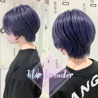 ショート カラー 雅/ダブルカラー/ 白髪ぼかしハイライトのヘアスタイル