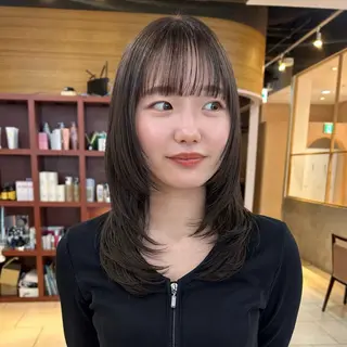 セミロング カラー 🐢ダブルカラー🐢 透明感/このかのヘアスタイル