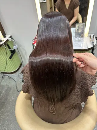 ロング 縮毛矯正　髪質改善 韓国風レイヤー　吉田のヘアスタイル