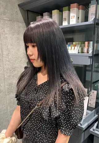 セミロング カラー hina💟 透明感カラーのヘアスタイル