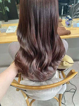 セミロング ✨色持ちの良い艶 カラー✨蟹江真世のヘアスタイル