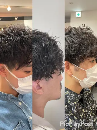 ショート カラー パーマ メンズ 新宿御苑前/新宿 Ryuseiのヘアスタイル
