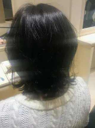 ミディアム パーマ カラー 畠村 美智子のヘアスタイル