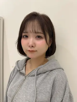 ショート カラー 透明感カラー ボブ ミディアム 齊木勇人のヘアスタイル