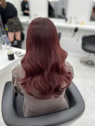 ロング カラー 💖似合わせカラー レイヤー💖縮毛矯正のヘアスタイル