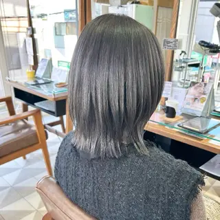 ミディアム カラー ヘアアレンジ 吉水 彩乃 /ボブ/艶感カラーのヘアスタイル