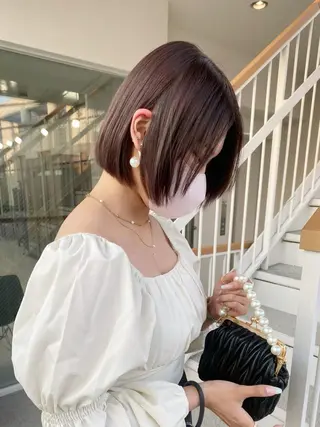 ミディアム カラー ヘアアレンジ 🌷FUKA🌷 まろやかハイトーンのヘアスタイル