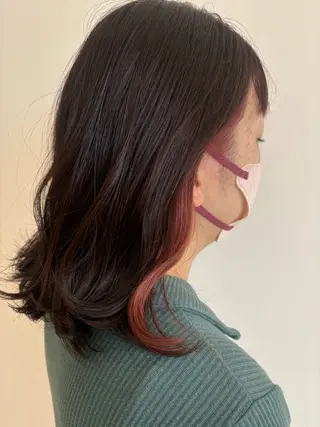 ミディアム カラー 林 朱里のヘアスタイル