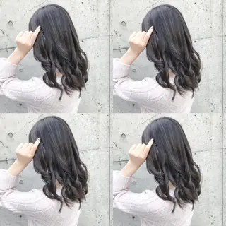 セミロング カラー ヘアアレンジ TAKUMAブリーチ /切りっぱなし🪽のヘアスタイル