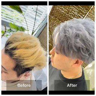 ショート カラー メンズ 堤太志 メンズパーマ特化のヘアスタイル