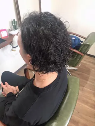 ミディアム パーマ メンズ Rug Relief 吉田のヘアスタイル