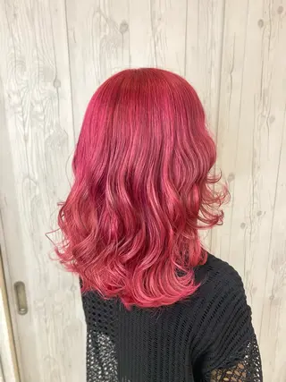 セミロング ゆぴ☾‪/推しカラー /ハイトーンのヘアスタイル