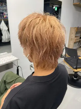 カラー メンズ 森本裕/オーナー/ ハイトーン/パーマのヘアスタイル