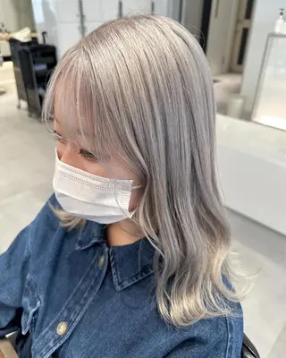 セミロング カラー ヘアアレンジ オリーブ透明感カラー 表参道/MIKUのヘアスタイル
