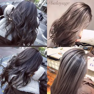 セミロング カラー 髪質改善⭐️ 桜場のヘアスタイル