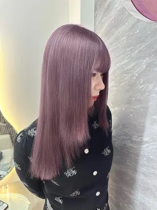 ロング カラー Rio🎀ブリーチ なし透明感♡顔周り♡のヘアスタイル