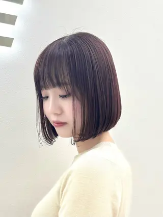 ショート カラー ヘアアレンジ 縮毛矯正🤍 盛れるボブ/ひかりのヘアスタイル