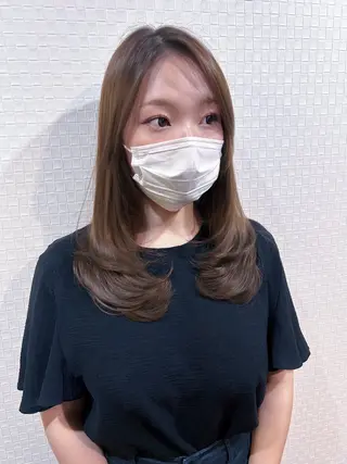 セミロング 柔らか垢抜けｶﾗｰと ｶｯﾄ🫧ASUKAのヘアスタイル