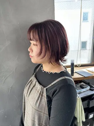 ショート カラー ウルフ レイヤー パーマ🪐MANAのヘアスタイル