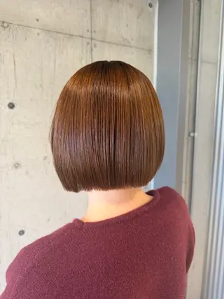ミディアム パーマ ヘアアレンジ ボブ×艶カラー 特化・リクト💥のヘアスタイル